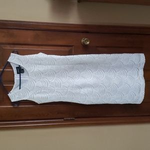 Ashro White Metallic Sheath Dress